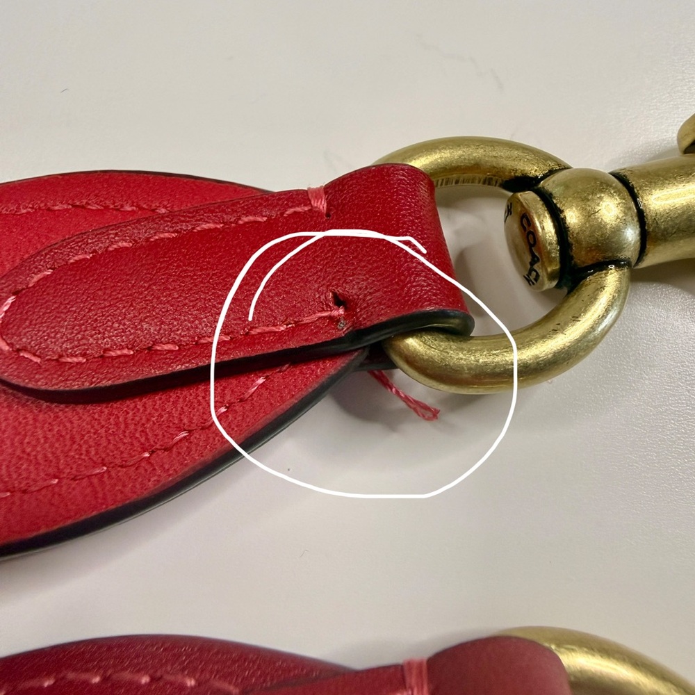 Coach Red Leather Saddle Crossbody with Gold Ring Detail - Picture 11 of 14